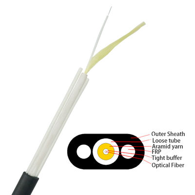 Mode unitaire de 2 noyaux de câble plat extérieur de fibre avec du CE certifié