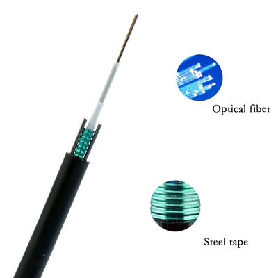 Fibre blindée extérieure de câble de 2 noyaux optique avec le diamètre de la gaine 7.6mm de MDPE