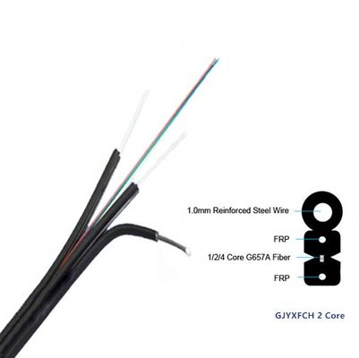 2 câble d'interface optique extérieur de fibre du noyau FTTH avec le porteur central de FRP