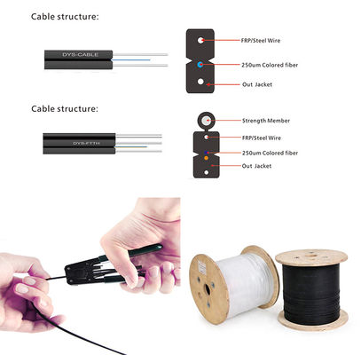 Câble d'interface optique blanc de la couleur FTTH avec l'ODM d'OEM de connecteur de Sc FC