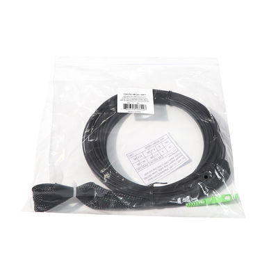 Câble équipé noir de fibre, extrémité du noyau un de la corde de correction de Sc RPA 1 avec le clou de tirage