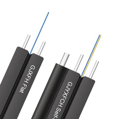 1 2 4 câbles d'interface plats d'intérieur de fibre de noyau/extérieurs optiques de FTTH