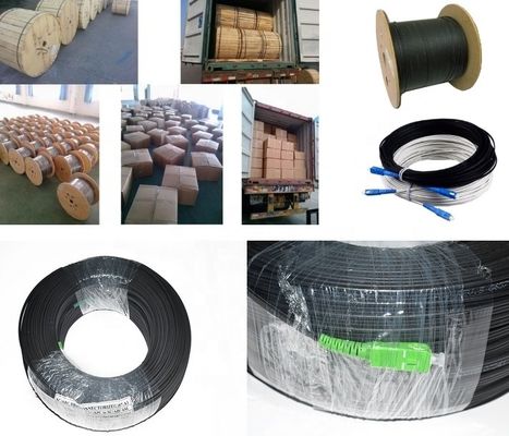 1 2 4 câbles d'interface plats d'intérieur de fibre de noyau/extérieurs optiques de FTTH