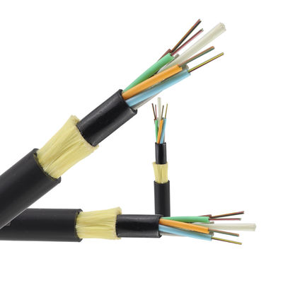 Câbles optiques 2 de fibre d'Adss 4 8 24 48 96 câbles de fibre optique foncés aériens ADSS de mode unitaire de la fibre G652D du noyau 12 extérieurs