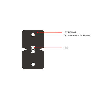 GJXFH 1 2 4 câble d'interface optique d'intérieur de fibre de SM du câble d'interface de ftth de noyau G652d G657A1 G657A2