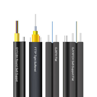 GJXFH 1 2 4 câble d'interface optique d'intérieur de fibre de SM du câble d'interface de ftth de noyau G652d G657A1 G657A2