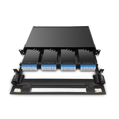 Pouce optique 1U MPO MTP-LC 24F 10G 40G du tableau de connexions de fibre à haute densité 19
