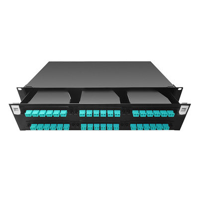 Pouce optique 1U MPO MTP-LC 24F 10G 40G du tableau de connexions de fibre à haute densité 19