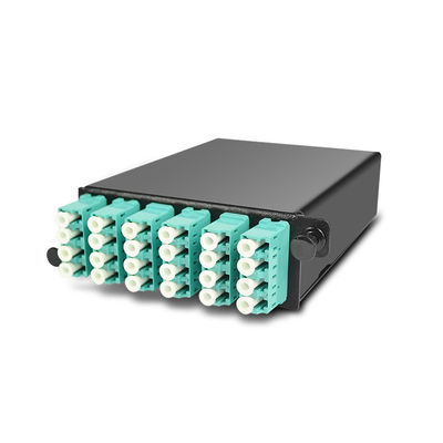 144 creuse 19&quot; tableau de connexions de la fibre MPO de 1U MTP avec des cassettes de 4pcs OM3 MTP-LC
