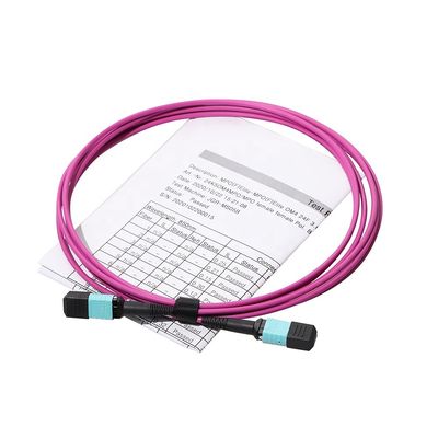 12 corde de correction de câble de fibre de noyau du noyau 24, câble de correction de Mtp Mpo Om3 Om4 pour Qsfp
