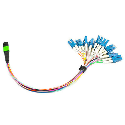12 la correction adaptée aux besoins du client de fibre du noyau 0.9mm MPO attachent 1M unimodal Fanout