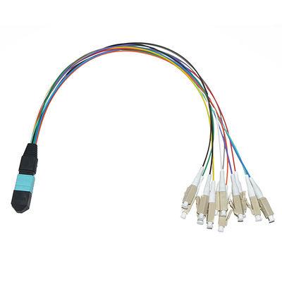 Câble équipé coloré de fibre de 8 noyaux MPO à l'évasion de Sc 0.9mm UPC de St de LC FC