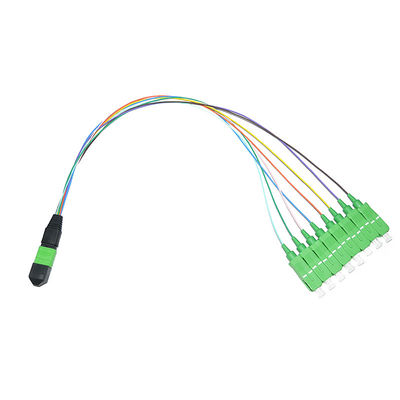 Câble équipé coloré de fibre de 8 noyaux MPO à l'évasion de Sc 0.9mm UPC de St de LC FC
