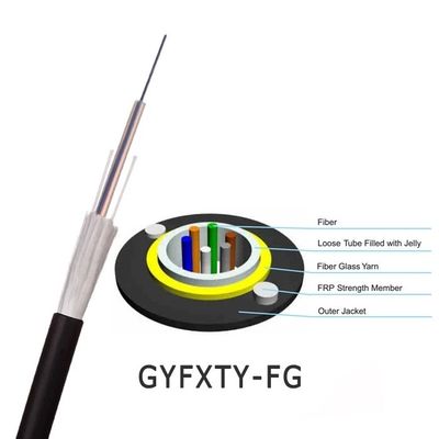 Câble optique extérieur de 12 noyaux de fibre de petit volume avec l'ODM en verre de fil