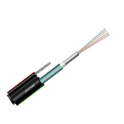 Câble blindé adapté aux besoins du client de fil d'acier, noyau de fibre optique du câble 4 avec la gaine de PE