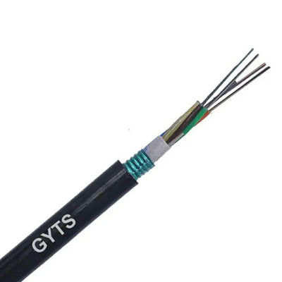 96 corde de câble optique de fibre du noyau G652D avec le fil d'acier de gaine de PE GYTS