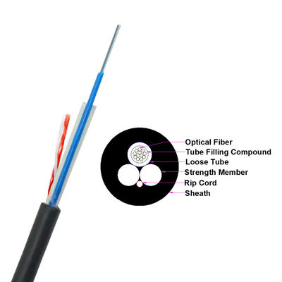Type optique ODM des noyaux G.652D du câble extérieur 24 de fibre de force de FRP d'OEM