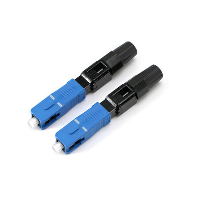 Connecteur rapide optique de couleur de fibre bleue de SM pour la télécommunication de FTTH CATV