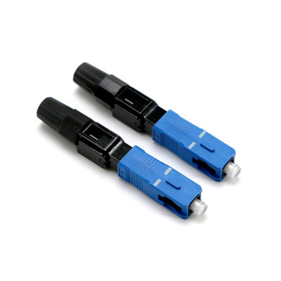 Connecteur rapide optique de couleur de fibre bleue de SM pour la télécommunication de FTTH CATV