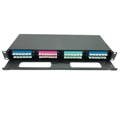 Tableau de connexions noir de MPO, MPO dans la cassette de LC avec 12 noyaux 24 noyaux