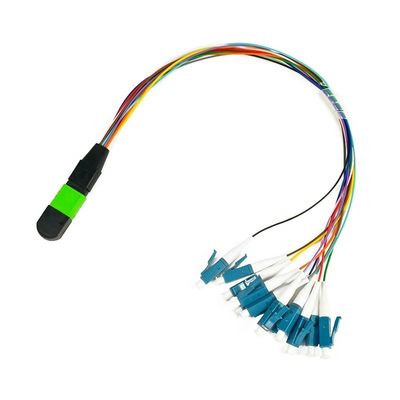 Tableau de connexions noir de MPO, MPO dans la cassette de LC avec 12 noyaux 24 noyaux