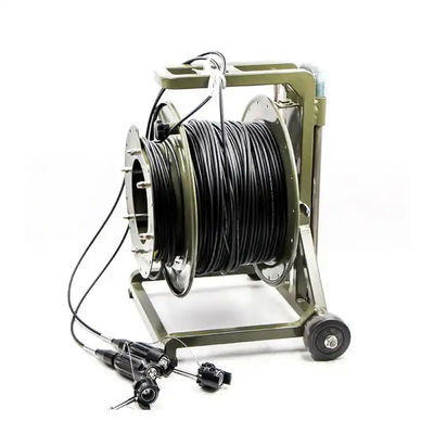 Rouleau de câble à fibre optique portable rétractable avec longueur 100M 200M 500M Cordon blindé tactique à fibre optique